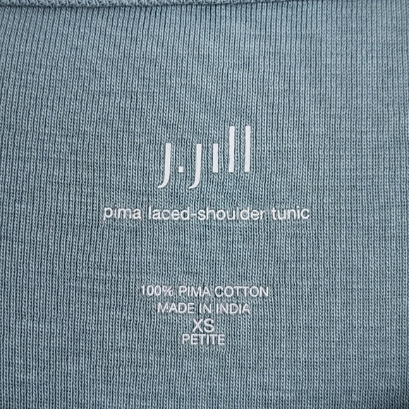 J. Jill 100% Pima Cotton Lace-Up Shoulder Tunic Top Petite Size XS - Picture 5 of 8